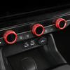 Car Dashboard Console Knob Red Trim Cover 7pcs For Honda Civic