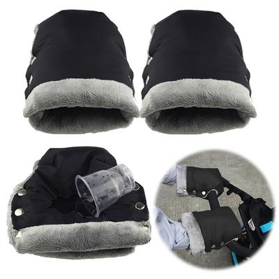 Waterproof Stroller Gloves for Winter Keep Hands Warm Thermal Trolley Mittens with Quick Installation