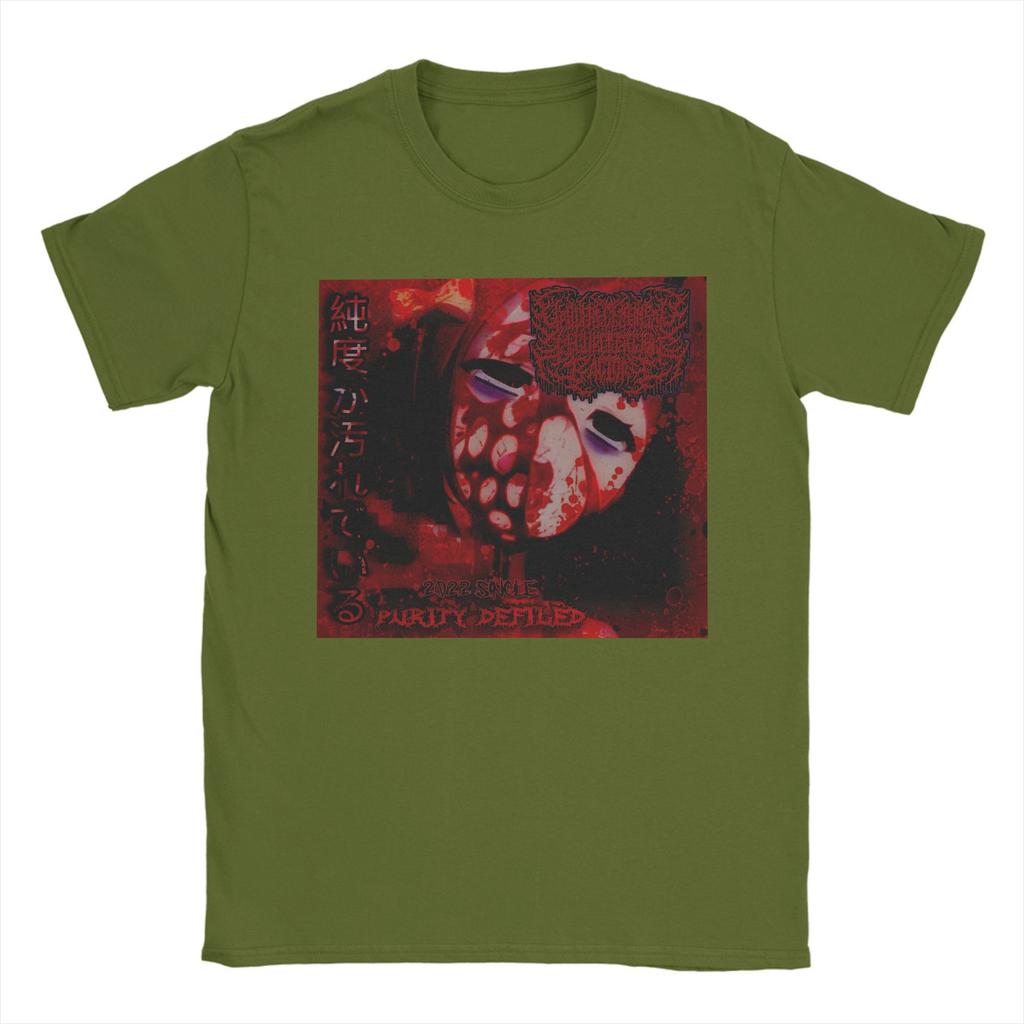 Yandere Chainsaw Factory Chainsaw Sauce Black Gold Dark Rock Anime Second Dimension T Shirts Men Cotton TShirts Music Tee Shirt