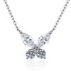 925 Sterling Silver D Color Moissanite Butterfly Necklace  Pendant for Women  Trendy  Wedding Party High Quality Jewelry Gift