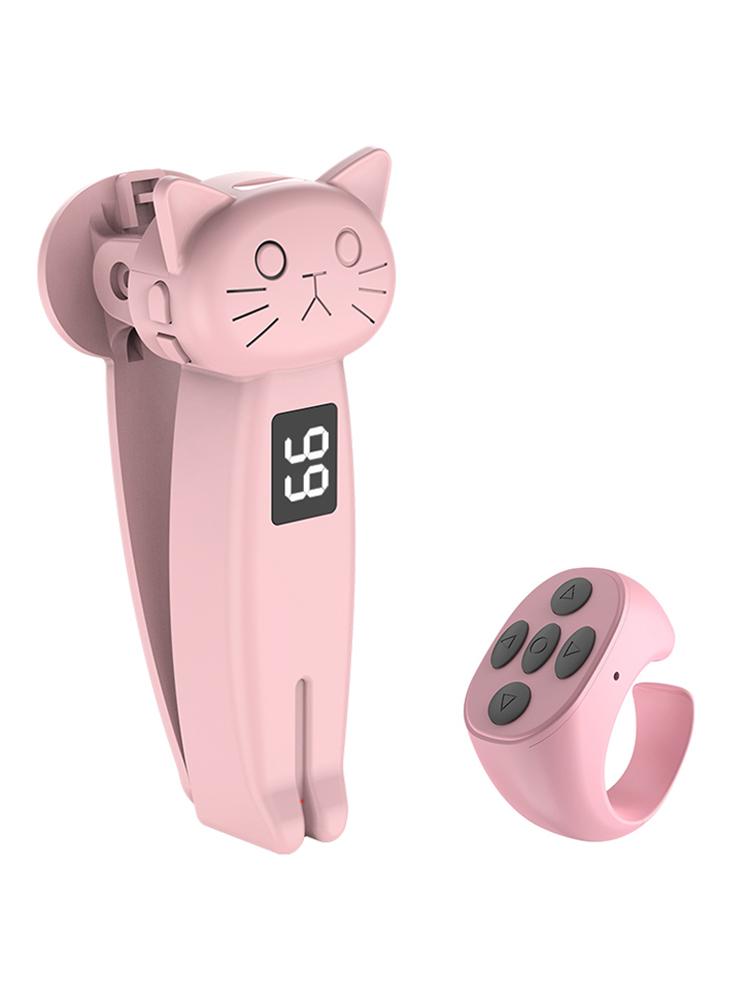 E-Reader Controller Bluetooth-Compatible 5.3 with Digital Display Screen Camera Shutter Smart Phone Auto Clicker Ring for