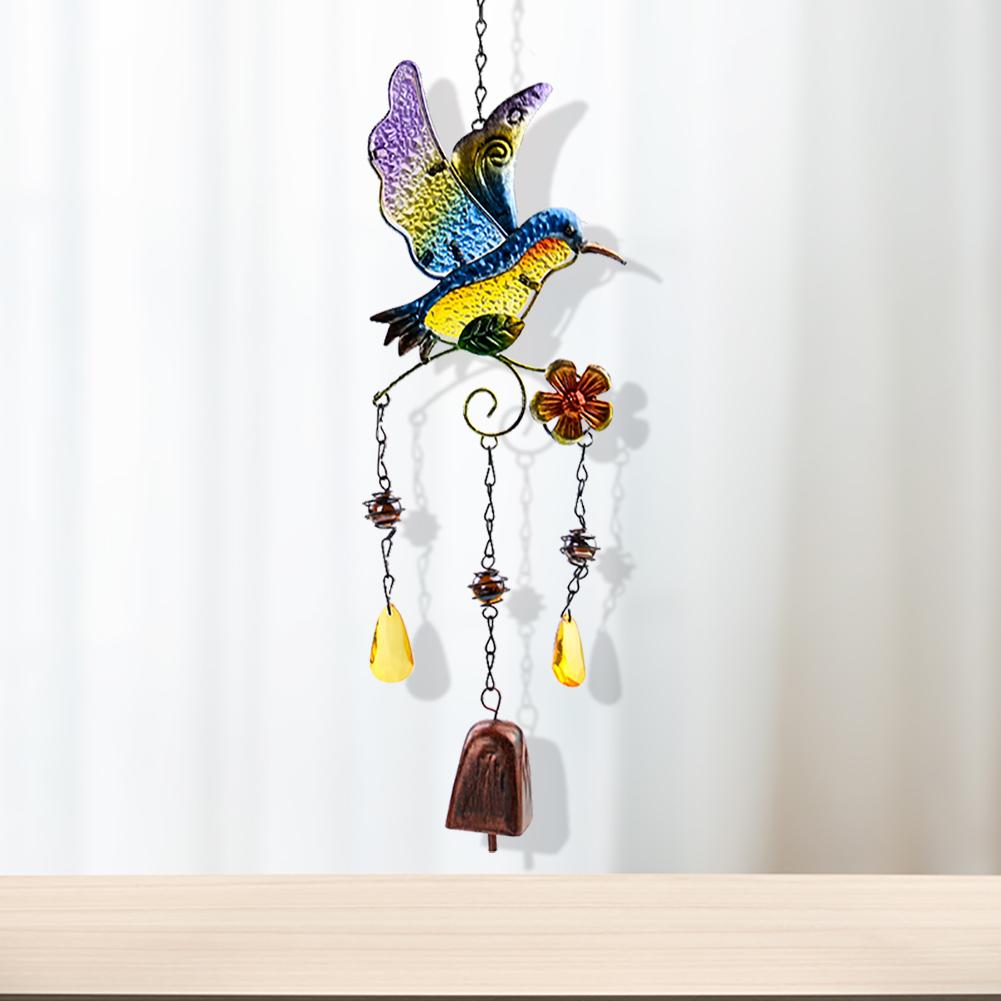 Hummingbird Wind Chimes Suncatcher  Wall Window Door Garden Wind Bell Hanging Ornaments Pendant Home Campanula Decoration Craft