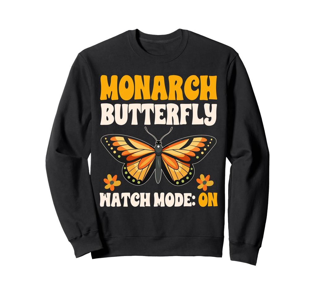 Monarch Butterfly Design Orange Butterfly Nature Graphic Sweatshirt