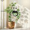 1pc Cute Halloween Ghost Hanging Decor Window Ornament Acrylic Suncatcher with Black Cat & Green Leaf Wall Pendant, Four Seasons Decoration
