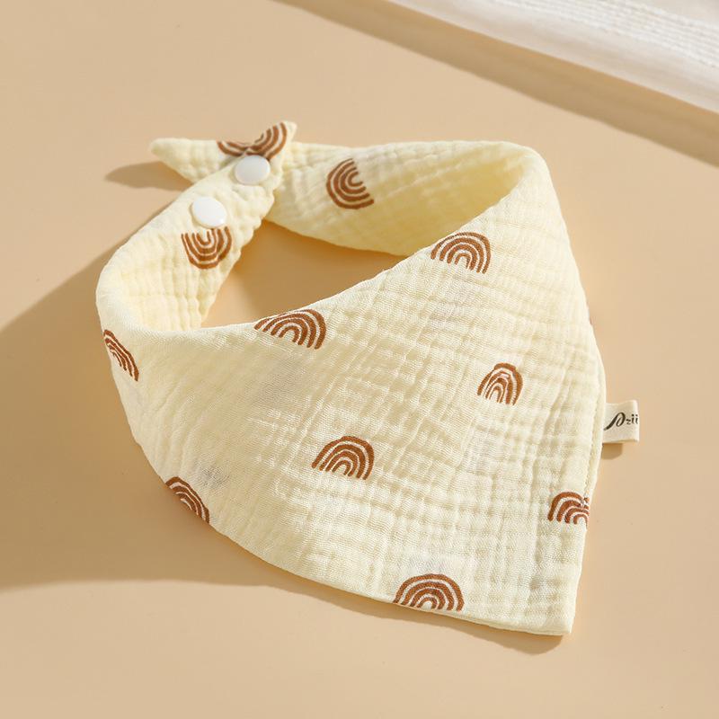 Plant-Dyed Pure Cotton Baby Bib - Unisex Newborn Gauze Drool Bib