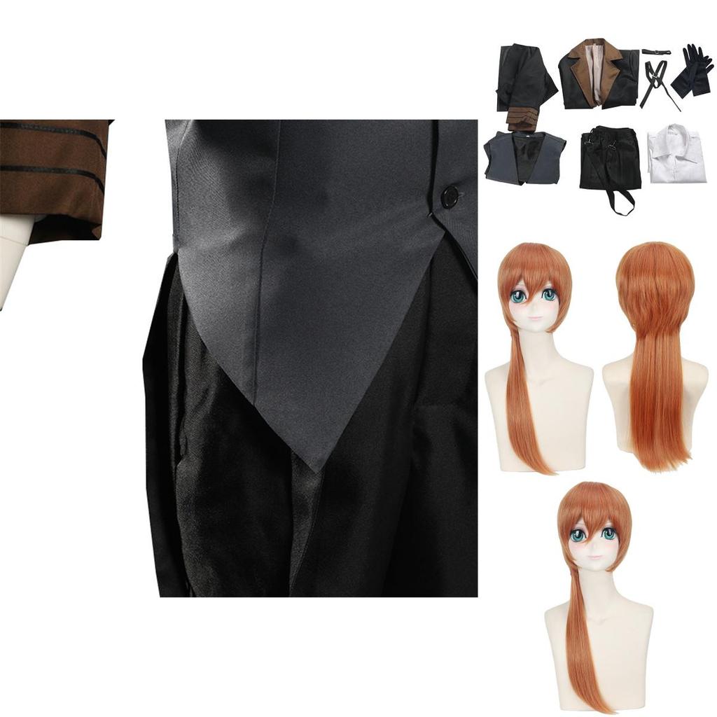 Bungo Stray Dogs Nakahara Chuuya Cosplay Kostyme Stilig Middelalder Detektivantrekk