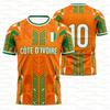 T-shirt Estiva Unisex Stampa Costa d'Avorio Scollo a V Manica Corta Maglietta Costa d'Avorio Maglie Taglie Forti T-shirt Sportiva Fan di Calcio