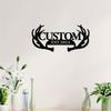 Personalized Metal Wall Art Custom Antler Family Name Sign Rustic Home Office Decor House Number Address Plaque Gift