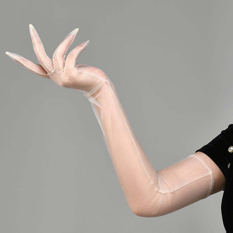 Casual Thin Mesh Lace Gloves Women S Black Silk Sexy Breathable Sunscreen