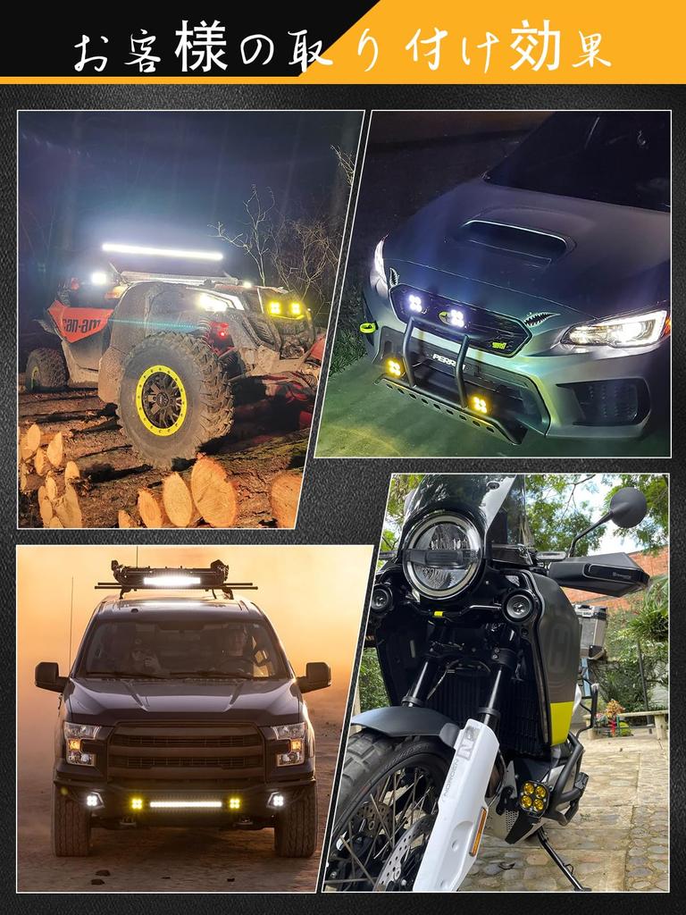 Chelhead LED Work 40W LED Fog Wide IP67 Adjustable Mounting Fishing Energy Compatible with Various Work of 3-inch Light, Yellow, Light, Beam,