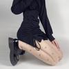 Women Sexy Ultra-Thin Sheer Silky Tights Japanese Sweet Bowknot Polka Dot Heart Printed See Through Pantyhose Stockings