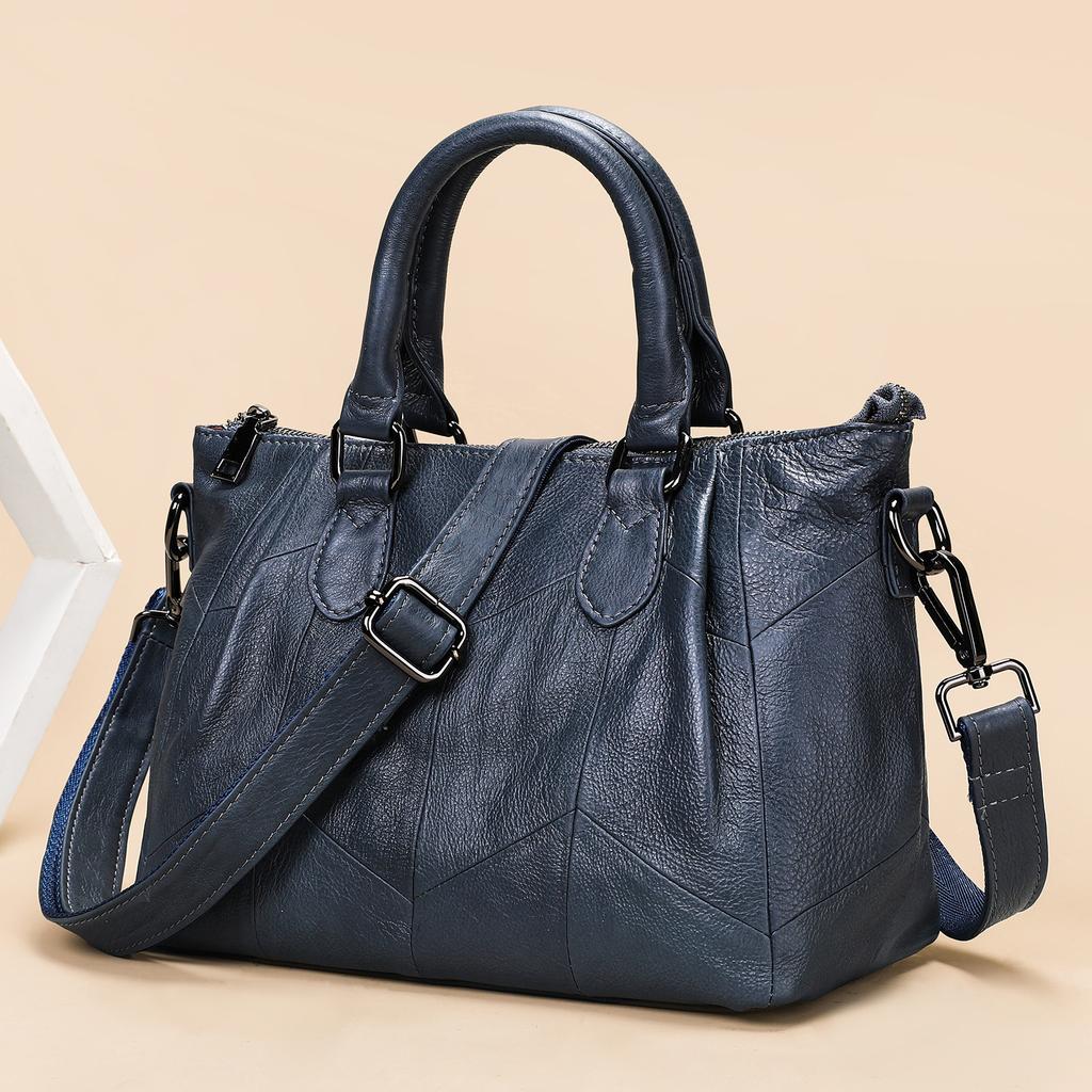 Genuine Leather Vintage Handbag for Women Top-grain Cowhide Fashionable Single-shoulder Crossbody Bag for Women