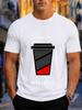 2026 New Arrival Pure Cotton Tshirt Low Battery Need Coffee Funny Coffee Cup Print Crew Neck Unisex Casual Short Sleeve