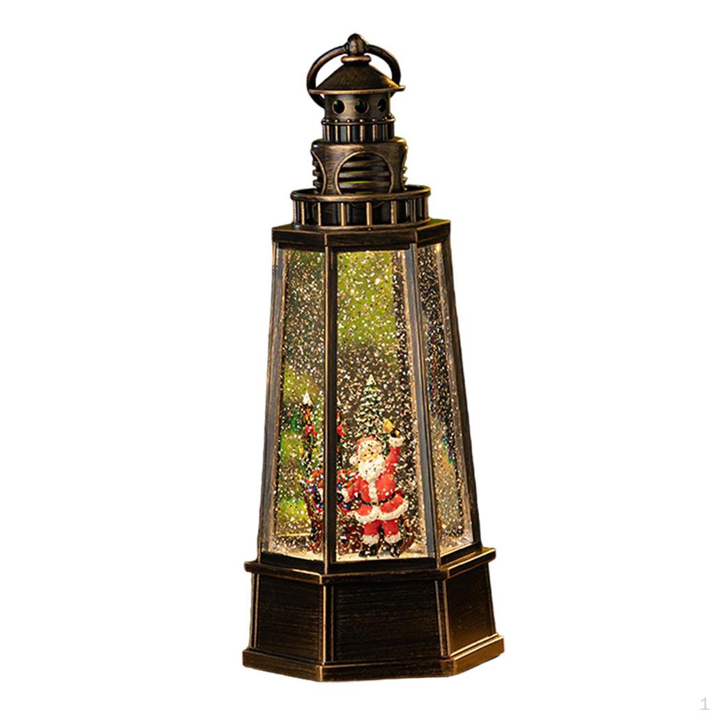 Christmas Music Box Centerpiece Wind Lamp Night Light Retro Ornament for Indoor Use