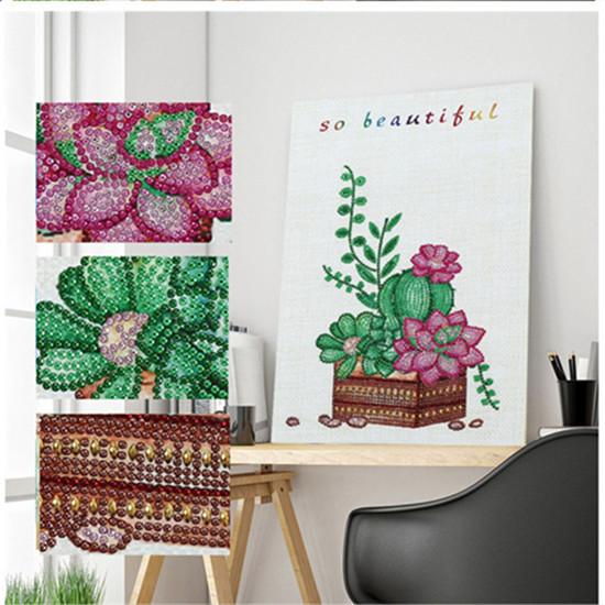 Ny spesiell form diamantmaleri Blomst Scenisk mønster DIY 5D Del Drill Kryssstingsett Krystallkunst Rhinestone Broderi