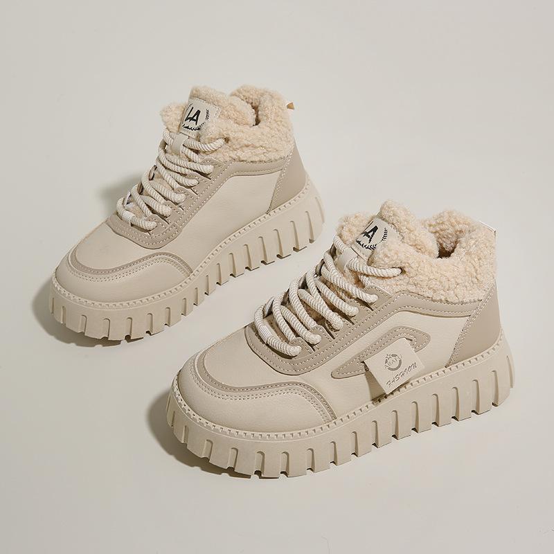 Fleece High-top Snow Boots Women's Winter New Student Warm Casual Shoes Cotton Shoes 2