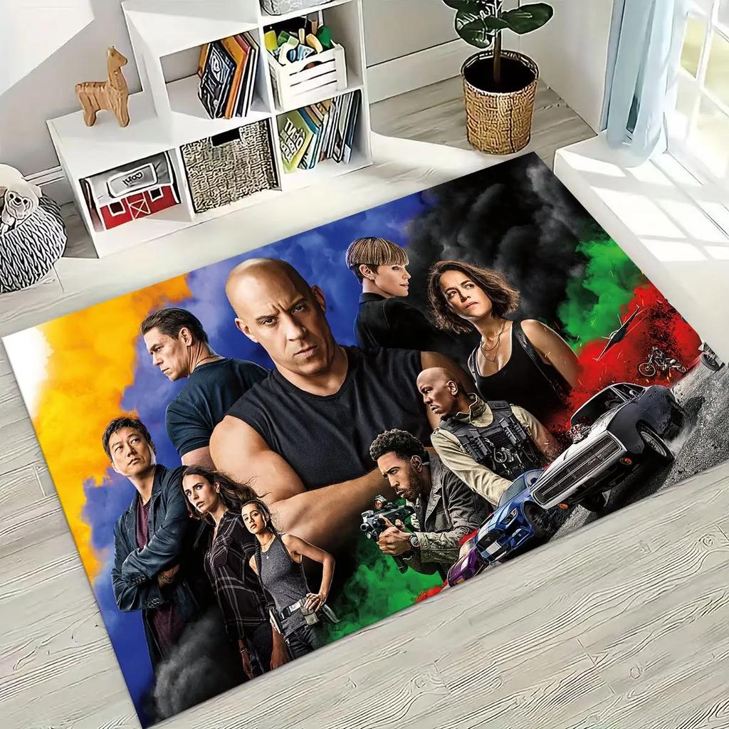 Alfombra Decorativa Rápida y Furiosa X Dominic Art para Dormitorio Sala de Estar Sofá Hogar Felpudo, Alfombrilla de Suelo Grande Antideslizante para Niños