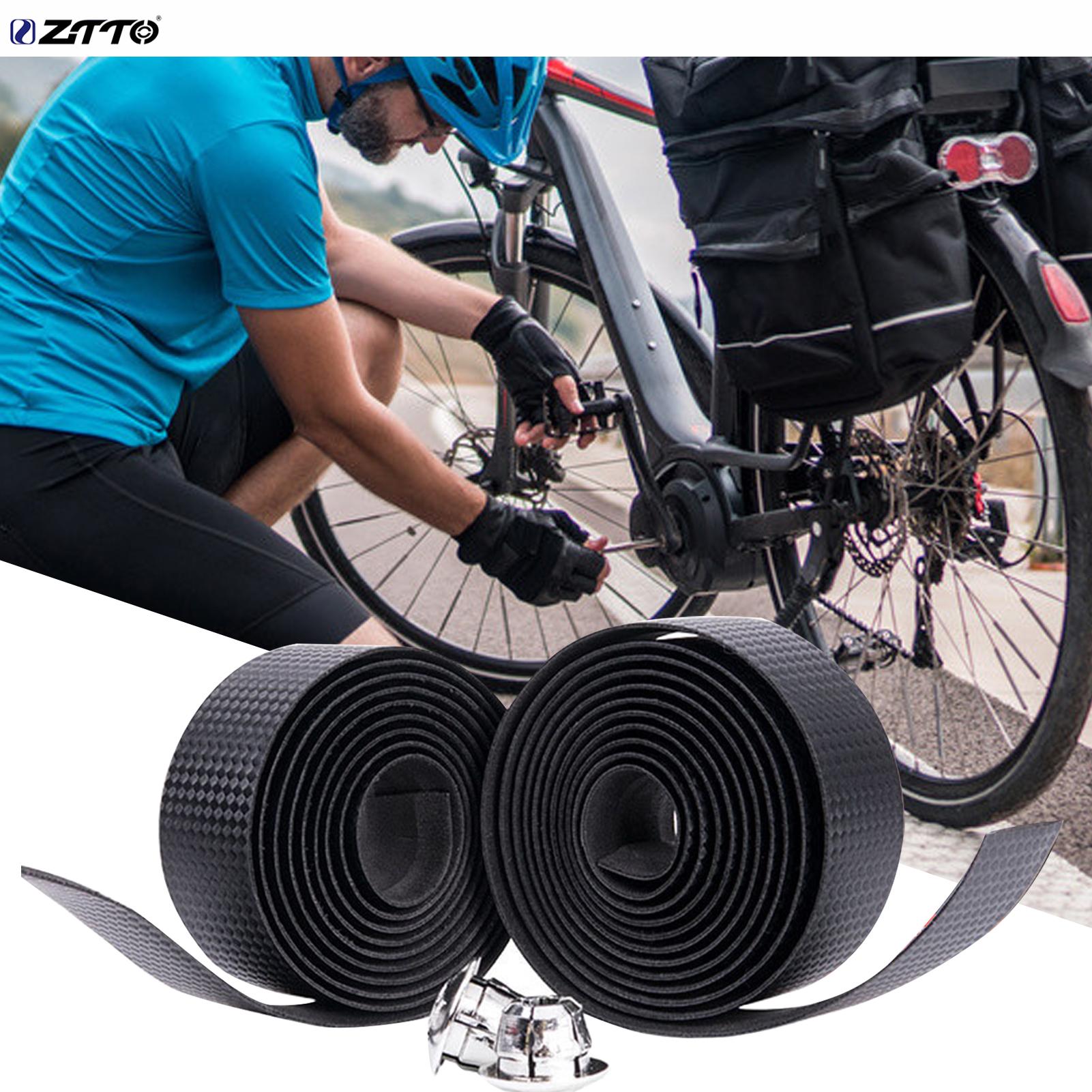 

ZTTO 2 шт. противоскользящие ленты из углеродного волокна на руль шоссейного велосипеда с заглушкой