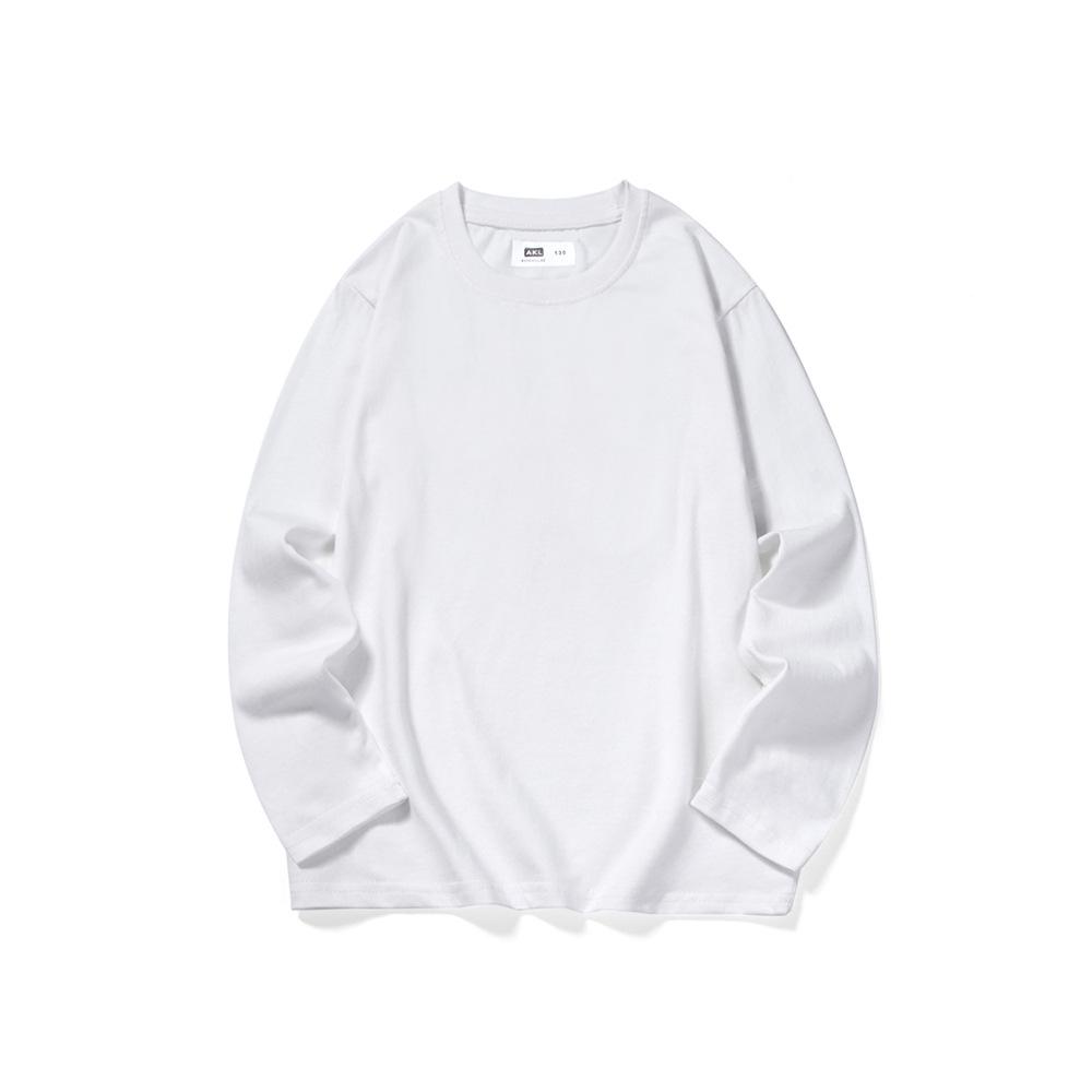 

Детская футболка с длинными рукавами из хлопка в корейском стиле на весну/осень - однотонный топ для мальчиков 120 cm