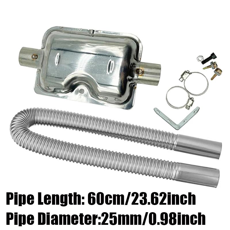 60cm Car Air Diesel Parking Heater Exhaust Pipe Tube Hose 24mm Air Filter Muffler Silencer With Clip Kit For Webasto Eberspacher
