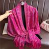 Winter Cashmere Pashmina Women Shawls And Wraps Women Floral  Luxury Lady Warm Thick Scarves Blanket