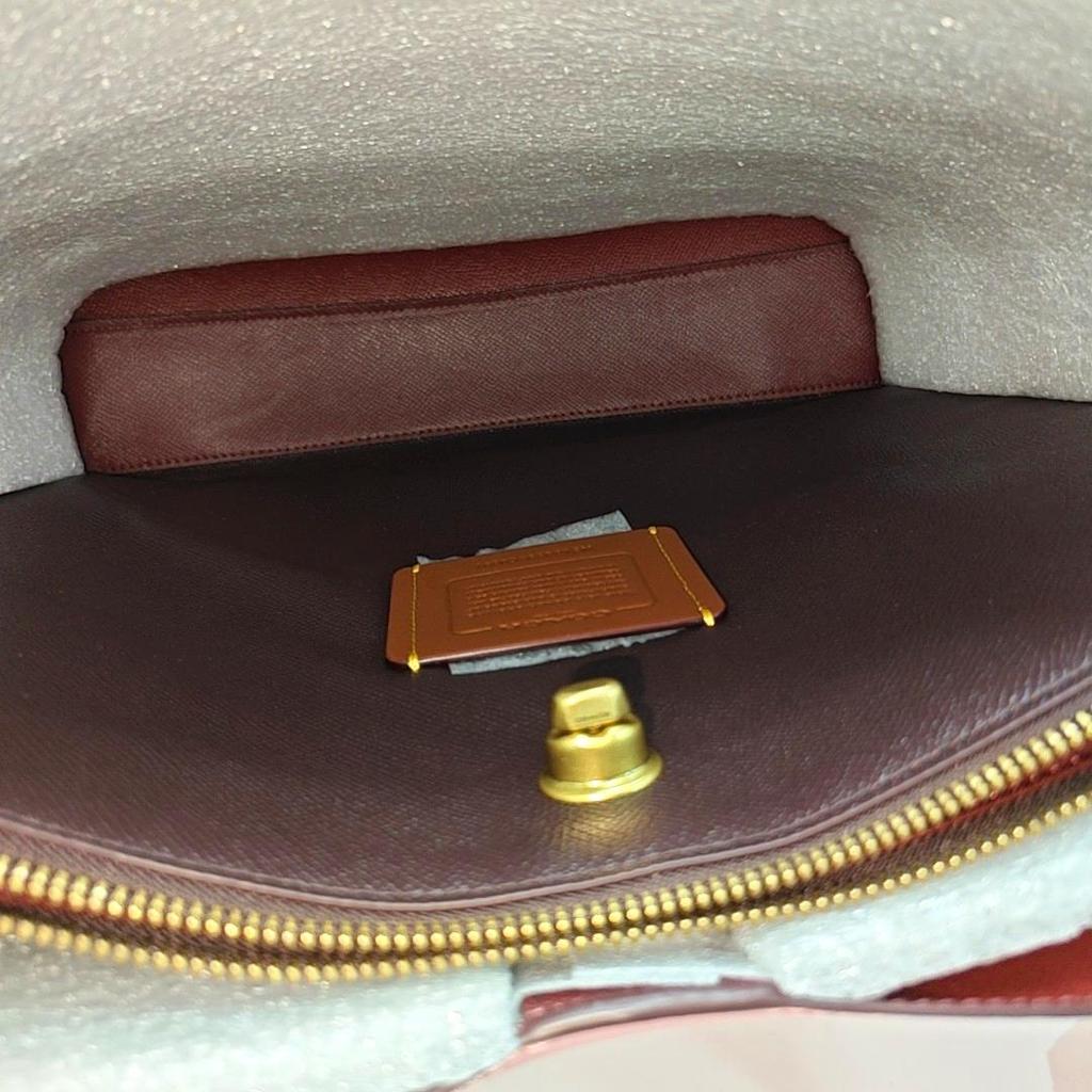 [Pre-Owned] Willow 35 Pebble Grain Zip Lock Long Handle Leather Tote Bag Large - Excellent #73BUES