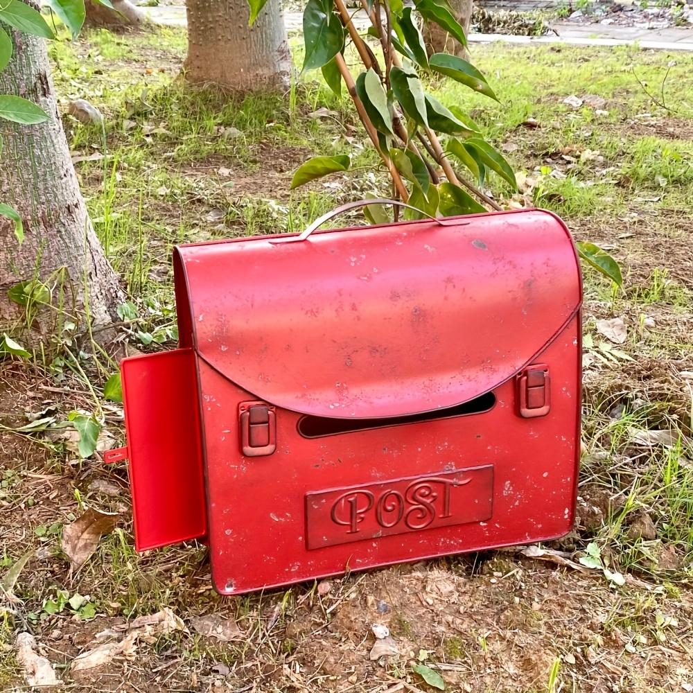 Briefcase Wall Mount Mailbox for House Outside Vintage Metal Door Mailbox Antique Charm Home Decor Garden Vintage Cottage Decor