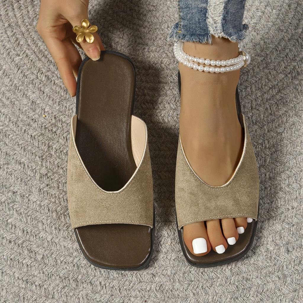 Women's slippers women wear in summer 2025 new Korean version of fairy beach soft flat one-word sandals