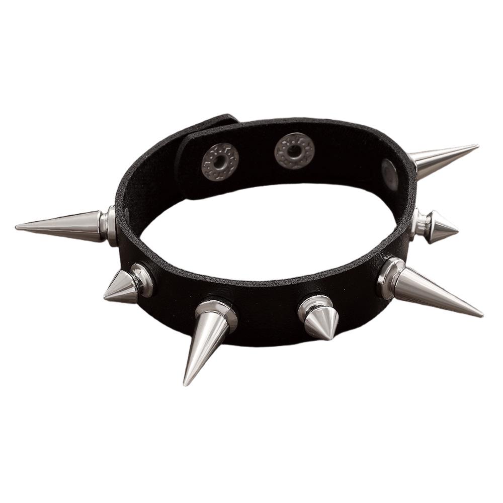 Europäisch-Amerikanisches Punk Nieten Lederarmband – Rock Gothischer Stil für Paare