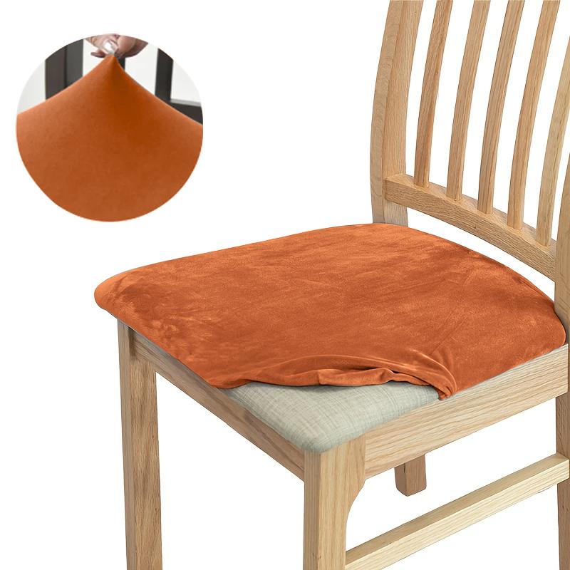 Soft Velvet Chair Cover Solid Thickened Warm Seat Cushion Protector For Dining Room Living Room Kitchen Chairs