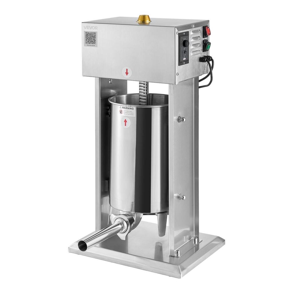 Electric Sausage Stuffer, 25 LBS / 12 L Vertical Meat Stuffer, Stepless Speed Control and Foot Pedal, Stainless Steel Heavy Duty Sausage Filler with 4