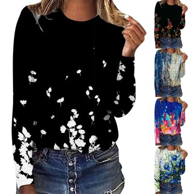 Γυναικεία μόδα Casual μακρυμάνικη μπλούζα με στρογγυλή λαιμόκοψη πουλόβερ