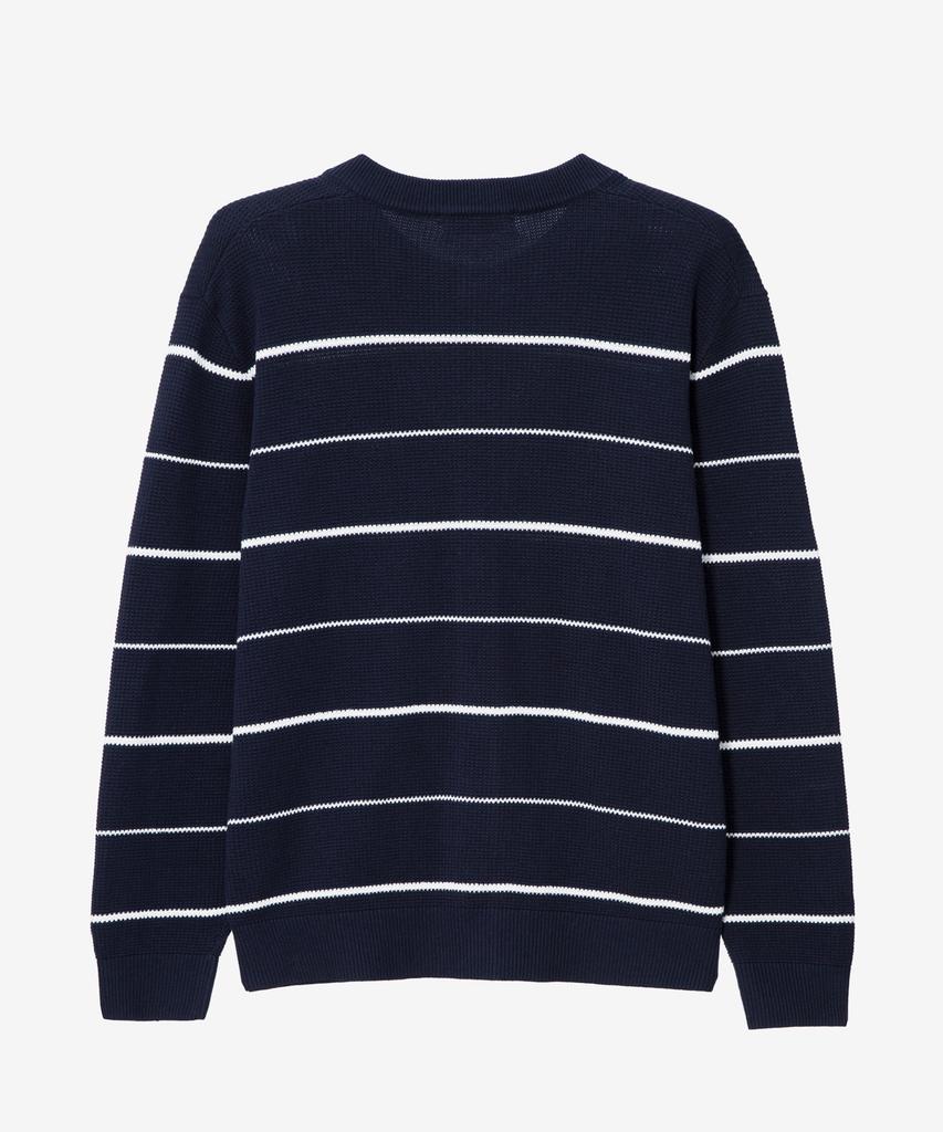 Mindbridge [Couture] Striped Round Semi-Overfit Cardigan