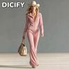 DICIFY Women's Spring Autumn Fashion Casual Long Sleeve Hooded Jumpsuit
