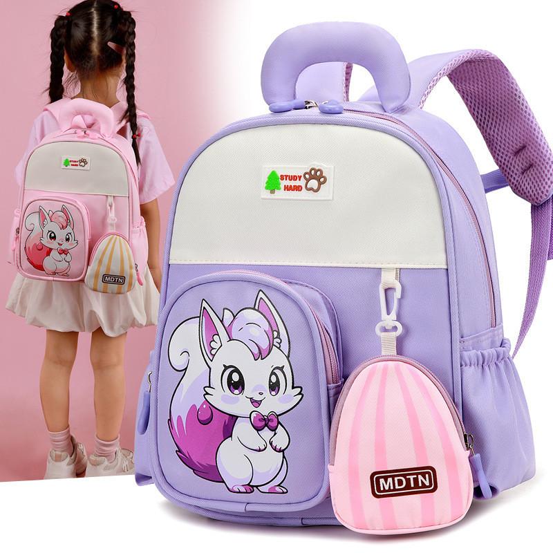 Cute Cartoon Girl Kids Backpack With Oxford Fabric For School Education And Adjustable Arched Shoulder Straps
