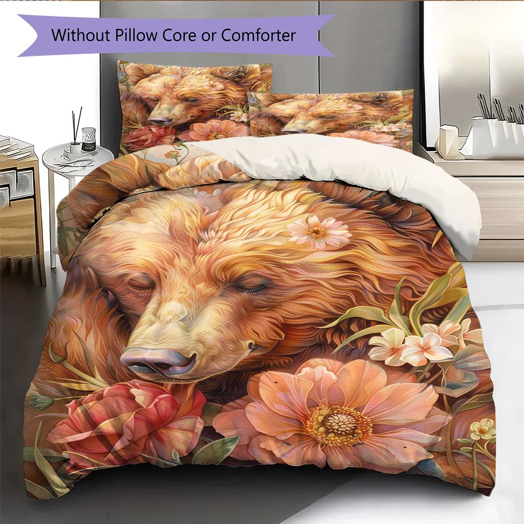 Çizgi Film Desenli Nevresim Yorgan Seti Yorgan Kılıfı Yastık Kılıfı Ev Dekorasyonu Doğum Günü Hediyesi (1 * yorgan kılıfı + 2 * yastık kılıfı, iç dolgusuz)