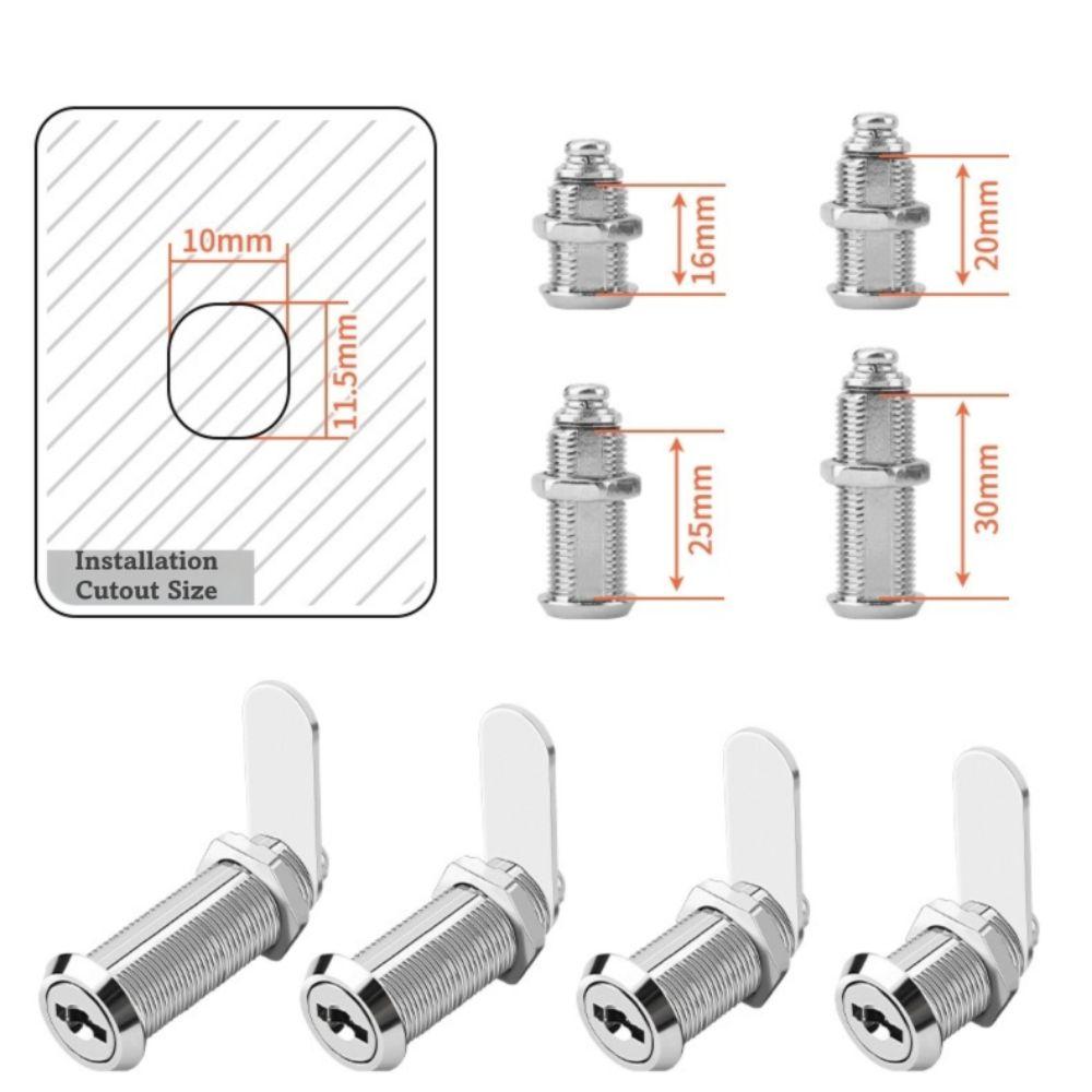 with 2 Spare Keys Cabinet Lock 16/20/25/30mm Mailbox Lock for Furniture Mailbox Filing Cabinet