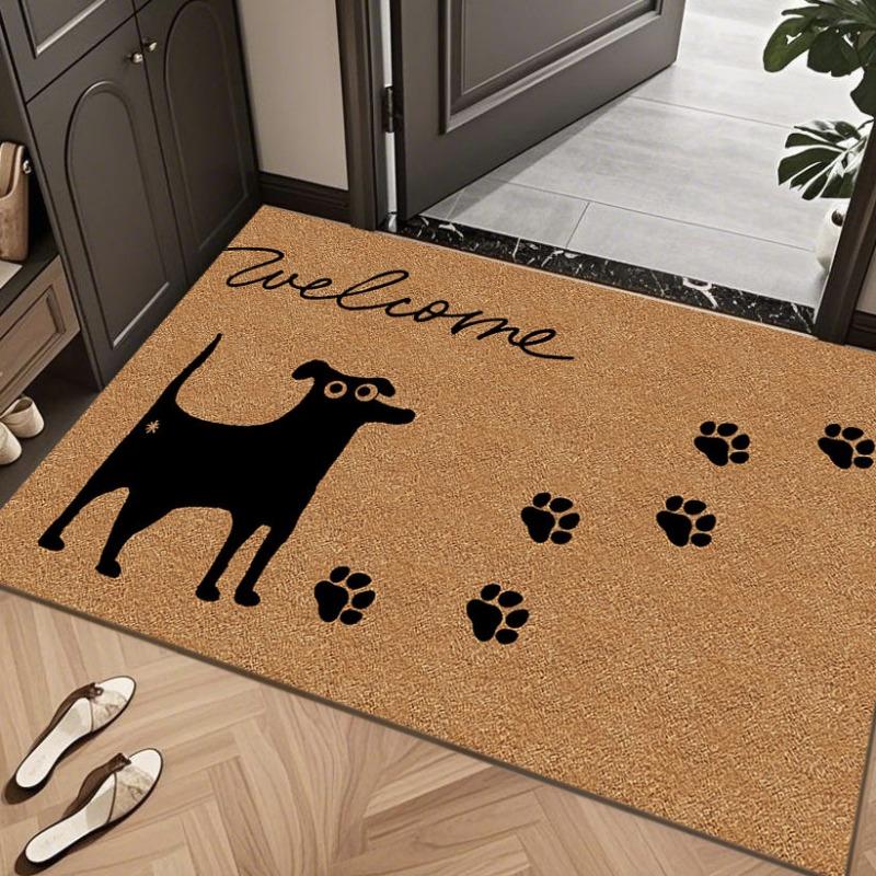 Welcome Entrance Door Mat Floral Pet Tree Design Indoor Home Decor Foot Mat Dirt Resistant Absorbent Floor Mat for Home Entrance