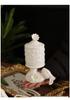 European Ceramic Storage Jar with Lid for Tea, Coffee, Sugar, or Jewelry - High-Footed Sealed Display Piece.