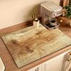 1Pcs Rubber Drying Mat With Wood Grain Print For Coffee Shop Restaurant Kitchen Carpet Tableware Durable Diatom Mud Table Mat Pet Mat Coffeeware