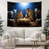 Jesus Nativity Tapestry Wall Hanging Baby Jesus Mary Joseph Manger Scene Religious Christmas Decor For Living Room Bedroom Home