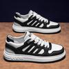 Primavara si vara Pantofi sport in stil Hong Kong pentru barbati cu platforma din piele Pantofi albi casual