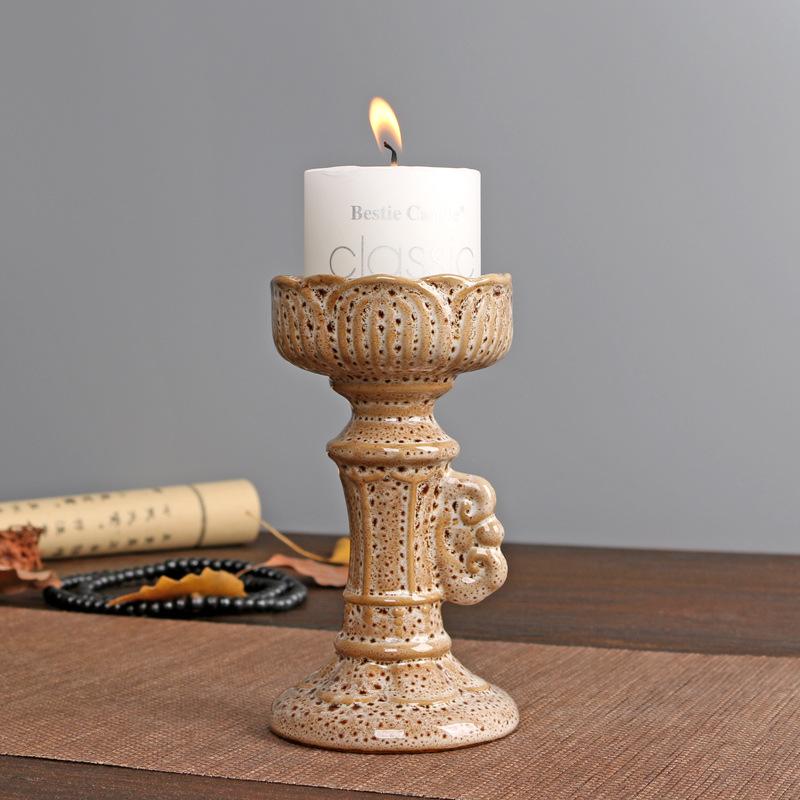 Ancient Rome Ceramics Candle Holder Candle Tray Home Decorations Stemmed Candlestick Atmosphere Decoration Home Decor