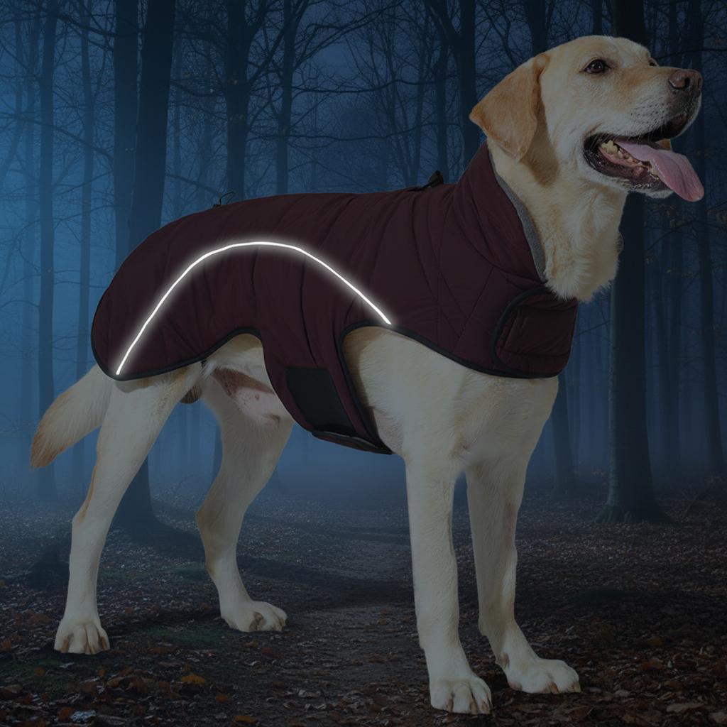 New Winter Thick Double-layer Warm Dog Clothing Windproof and Waterproof Can Pull Large Dog Jacket