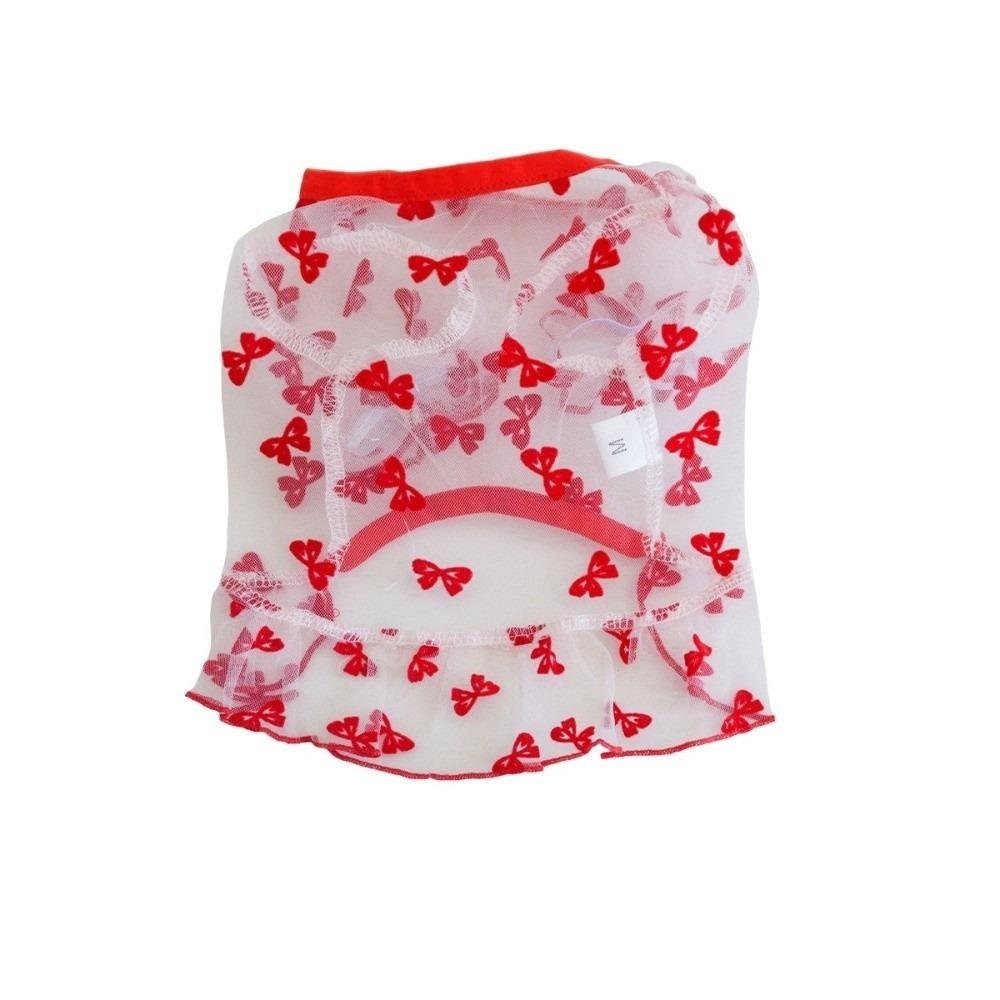 Bow Pattern Mesh Dog Skirt Breathable Pet Sun Protection Vest For Small Medium Dogs