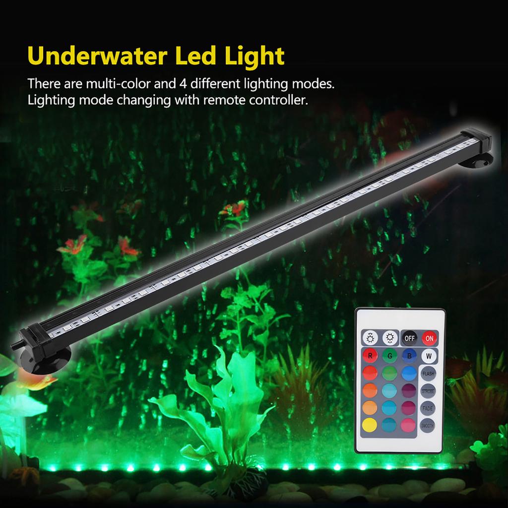 Fish Bubble Light Underwater Led Light with Remote Control Aquarium Light Kit 16cm