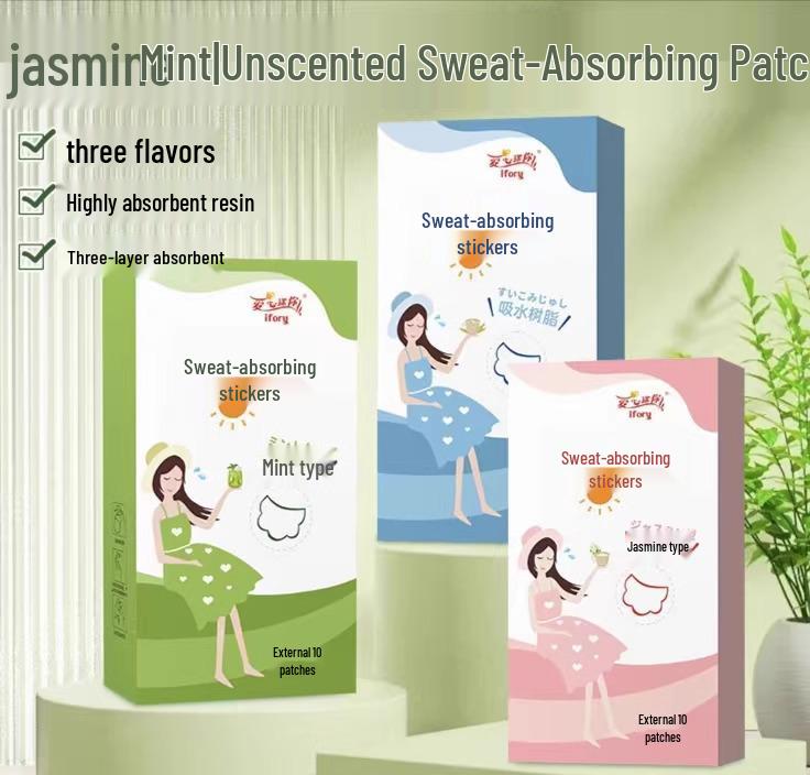 

Light Scent Underarm Sweat Absorbing Pads – Invisible, Thin, Disposable for Summer
