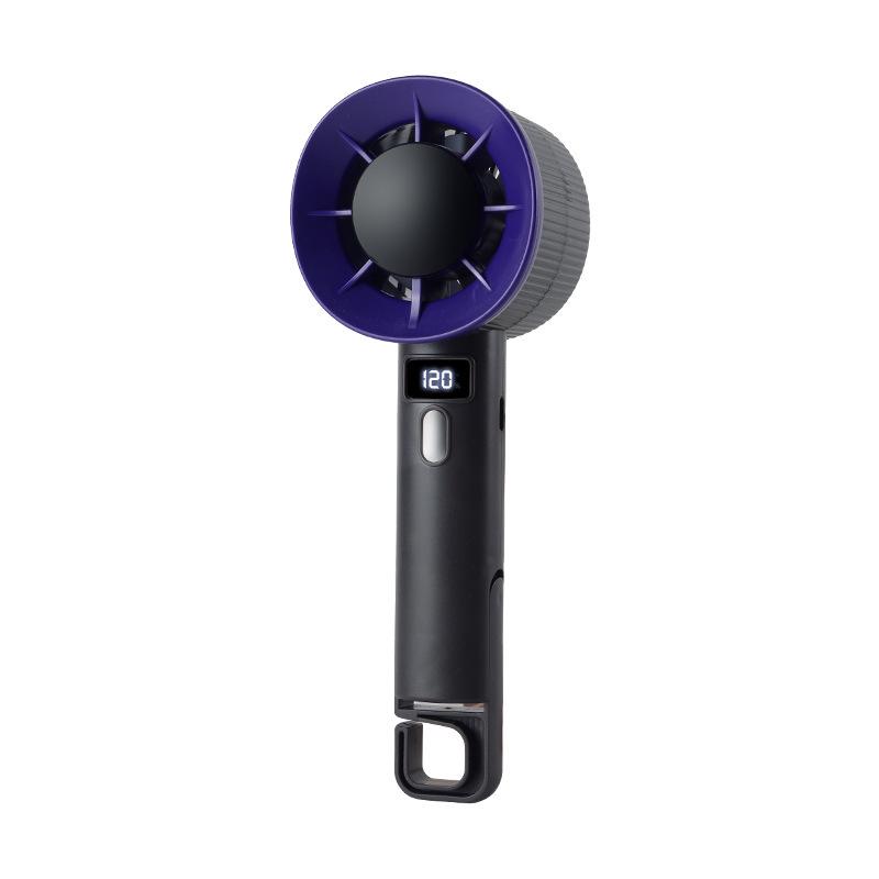 2026 Digital Display Handheld Fan: Portable with Hook, 120-Speed Stepless Regulation, Turbo Function, Vertical Screen.