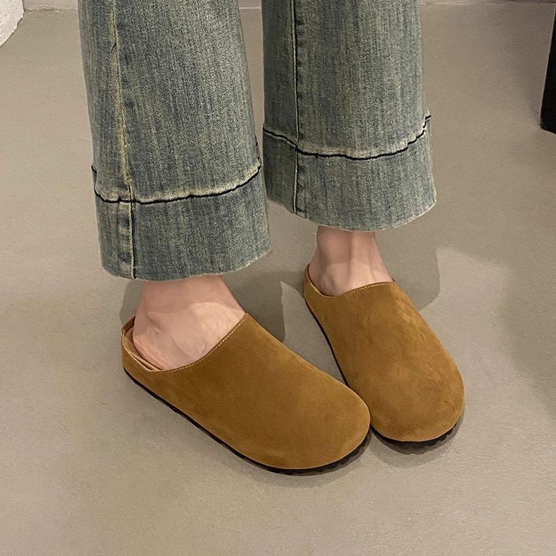 Platform Birkenstock shoes bag head half slippers women's outer wear 2025 spring and summer new retro Muller shoes soft sole Birkenstock half to