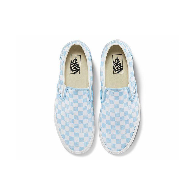 Vans Slip-On Series Casual Checkerboard Low Top Skate Shoes Unisex Sneakers Blue White VN0A7VCFYRQ